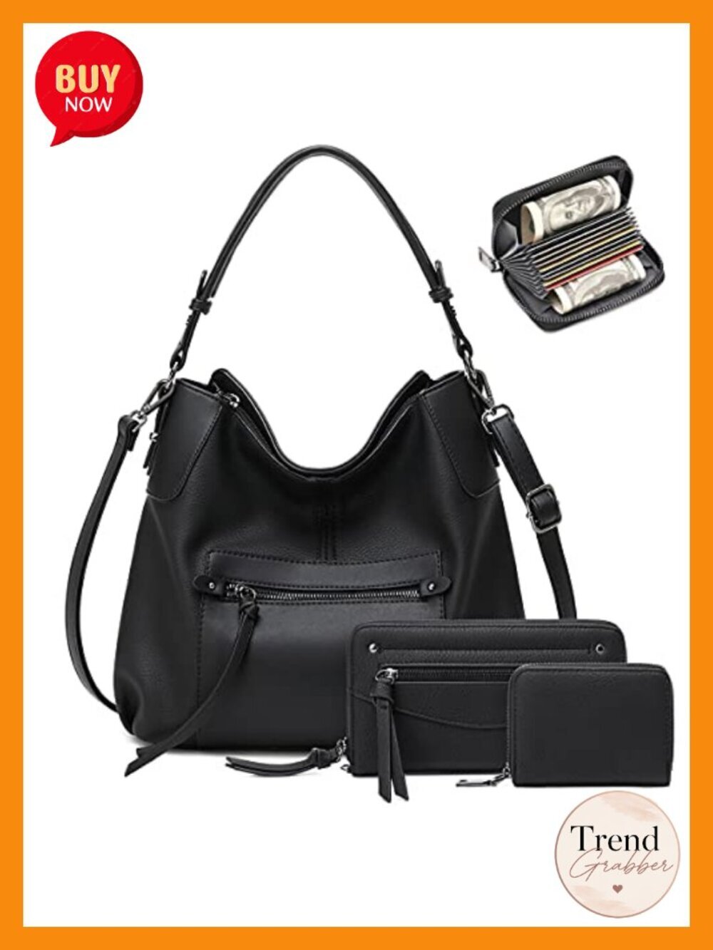 Faux Leather Hobo Bag Convertible Shoulder Crossbody Purse Vegan